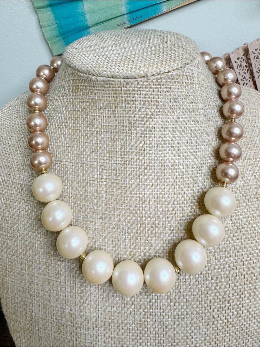 Monet Two-Tone Pearl Necklace in Champagne and Ivory